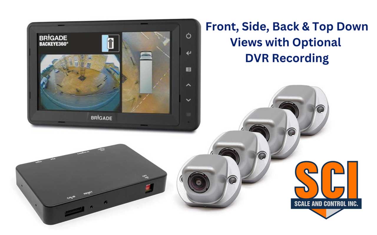 Brigade Backeye 360 camera system with monitor, cameras, and control unit by SCI.